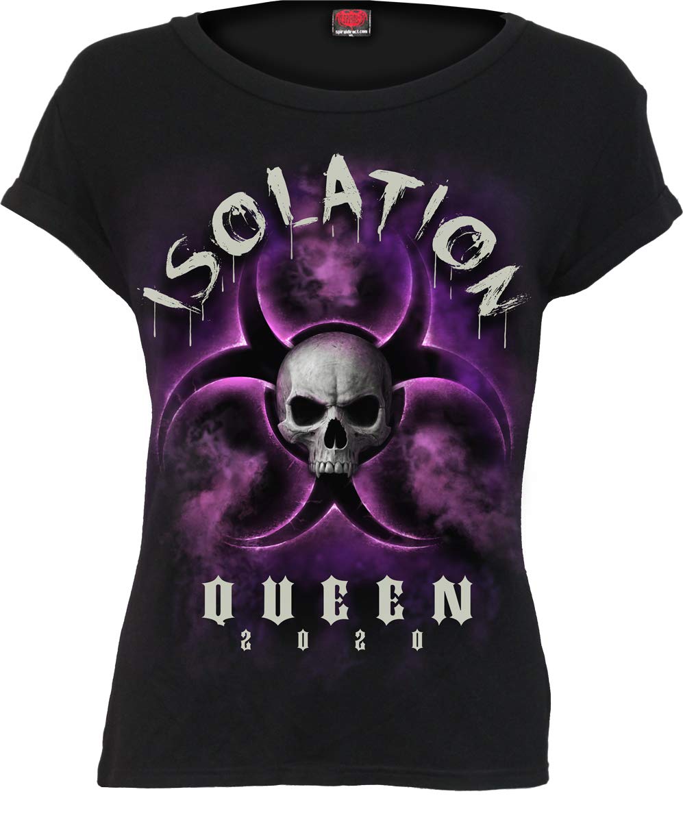 Spiral - Isolation Queen - Boatneck Cap Sleeve Top Black - XL