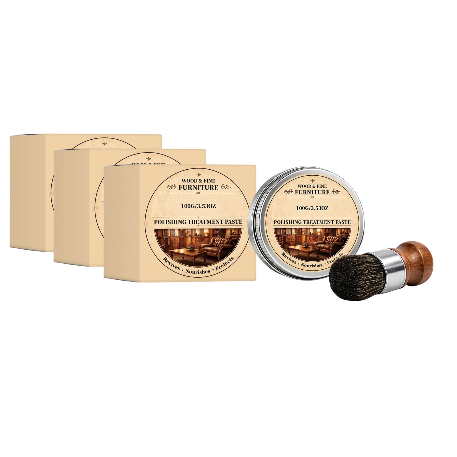 Möbelbalsam, Holzpflege-Politur und Kratzer-Reparatur-Formel, 3 Stück