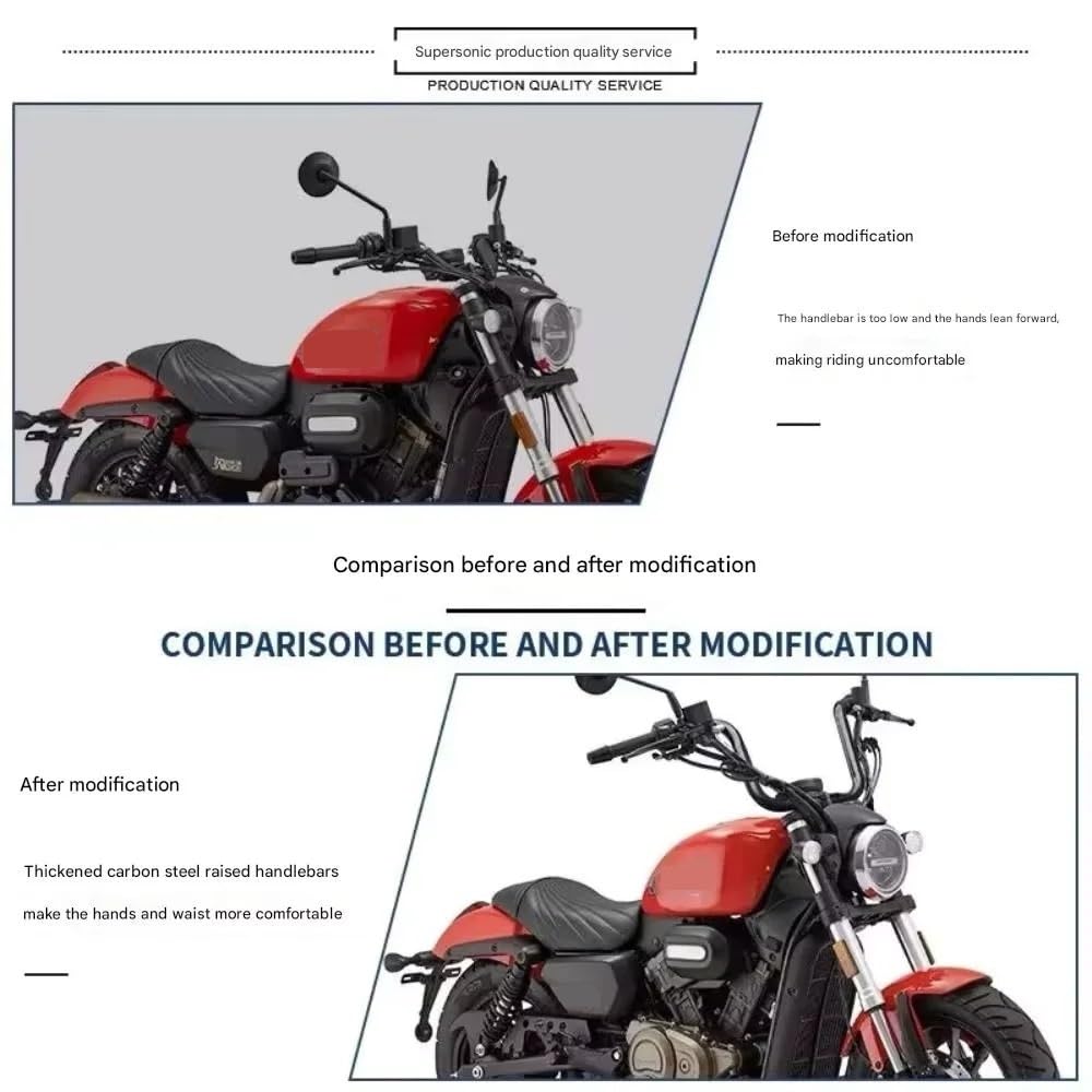 Para Qjmotor SRV300 | Crucero retro con manillar modificado automático modificado(35CM)