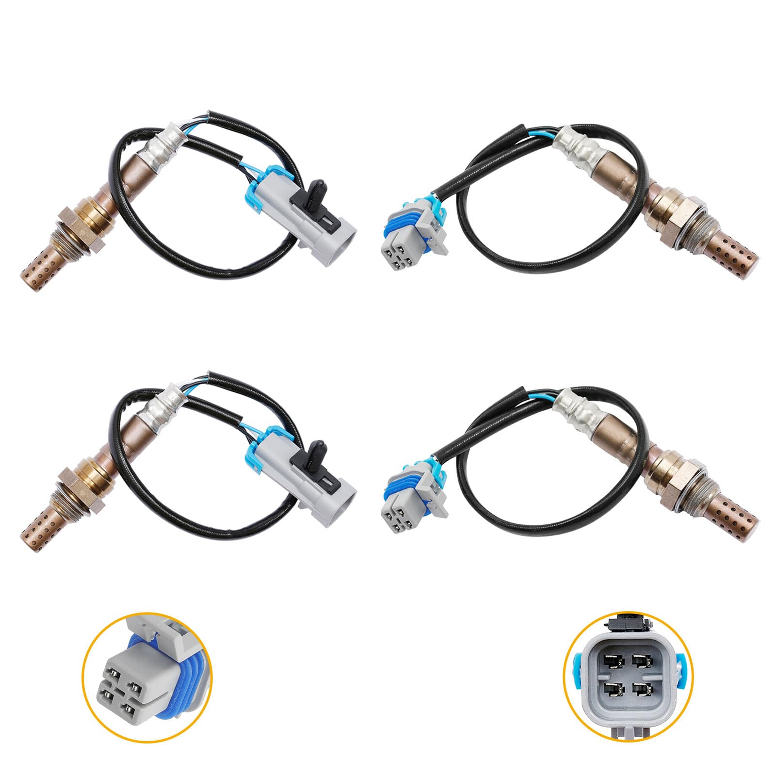 O2 Oxygen Sensor Upstream Downstream 4Pcs Compatible with Silverado Tahoe Suburban & More Replaces# 234-4668, 234-4256