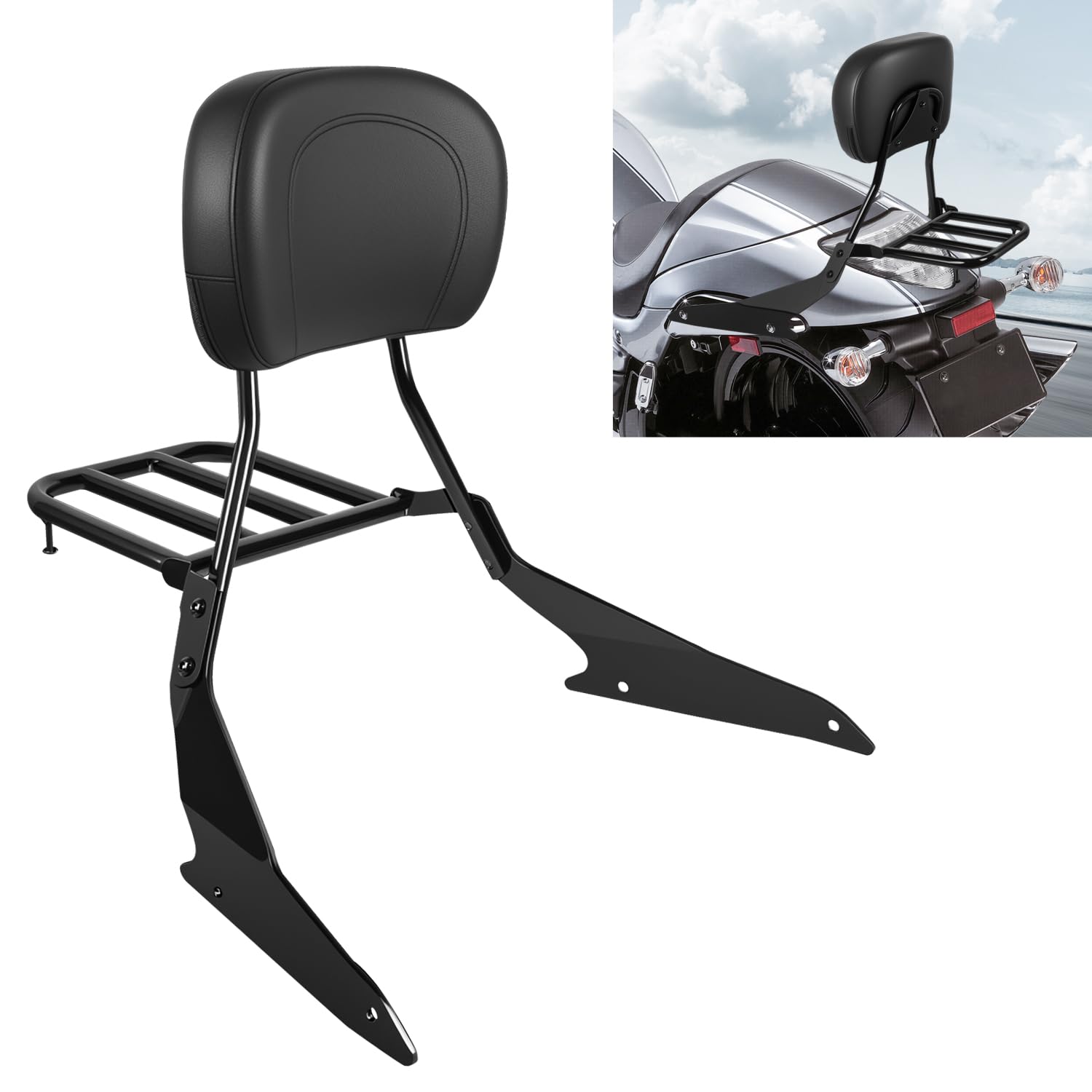 Amazon.com: Motorcycle Passenger Backrest Sissy Bar Compatible