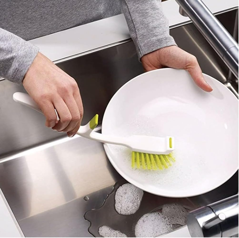 多機能食器クリーニングブラシ 吊り下げ食器洗いブラシ キッチン食器洗いブラシ フライパン ポット用 グリーン