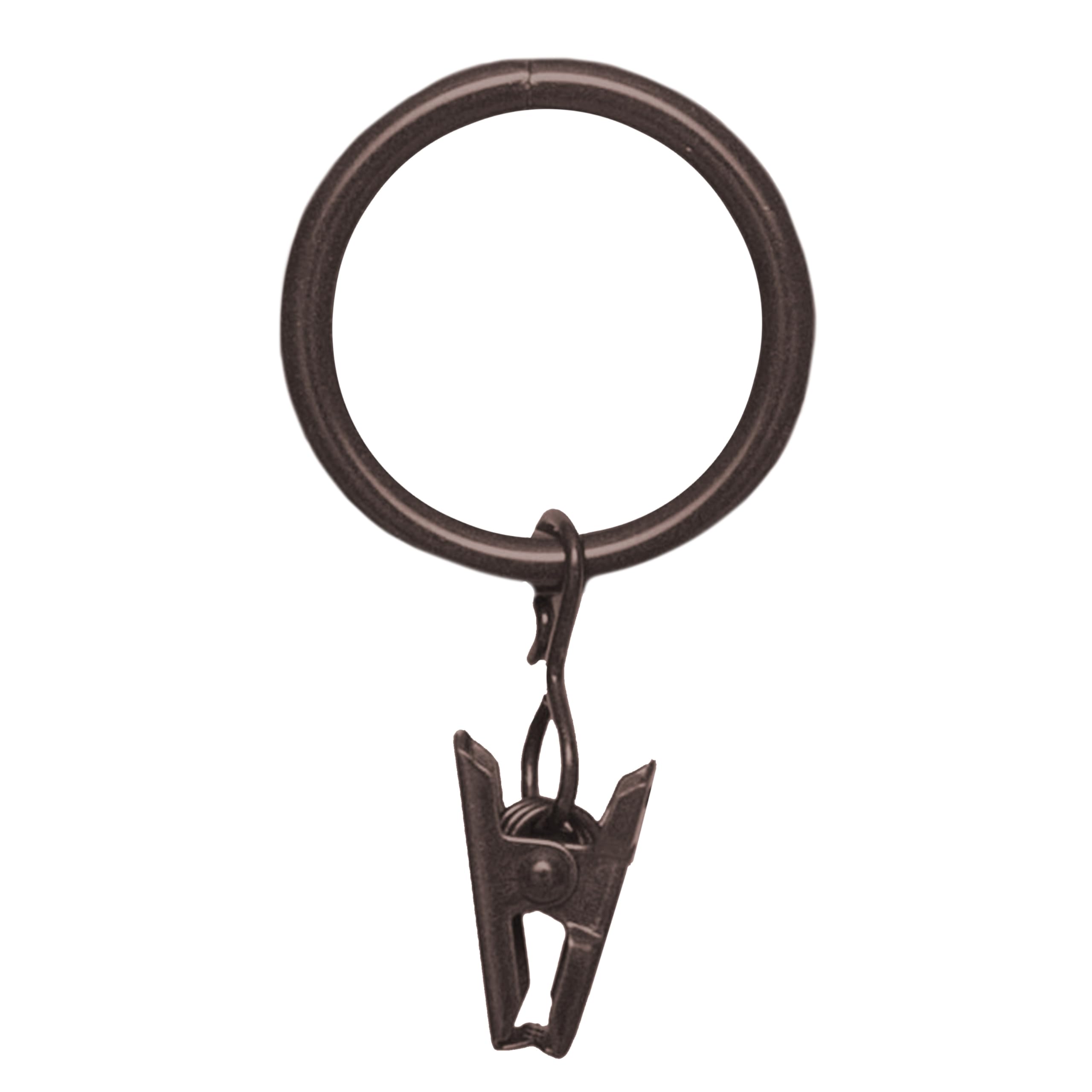 Photo 1 of Kenney 5/8 In. To 3/4 In. Clip Curtain Ring, Brown (14-Pack) - 1 Each
