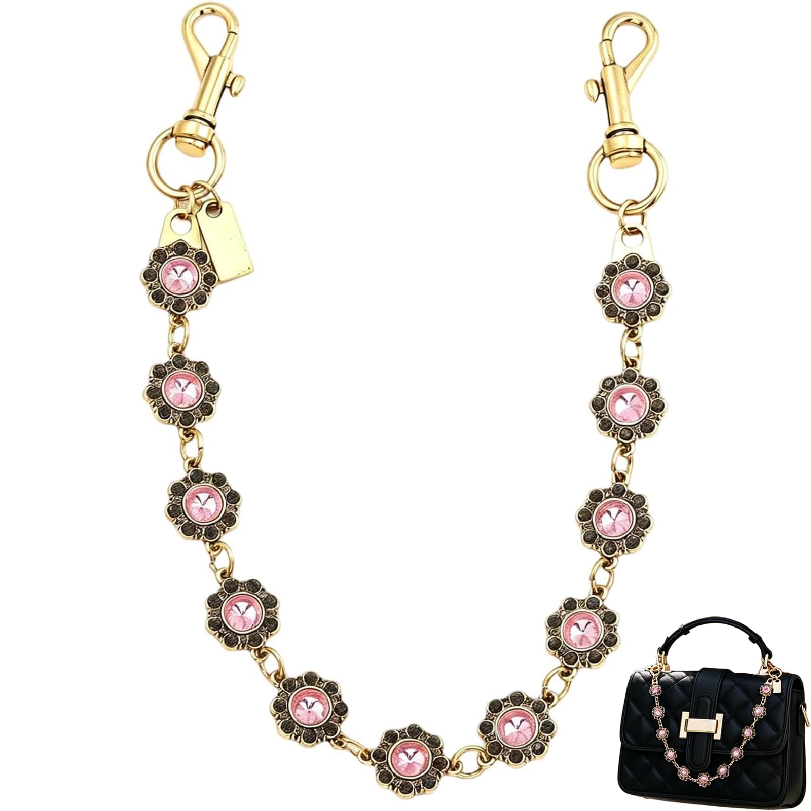 Xnqelerate Bag Charm Chain, Metal Handbag Charms, Bag Chain, Handbag Chain for Women for Handbags, Purses, Wallets