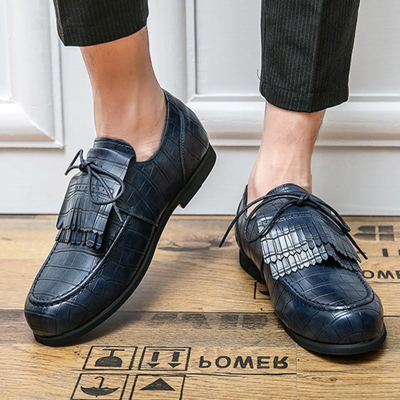 Men's Business Wingtip Slip-On Dress Shoes Mens Retro Comfortable Height Increasing Non-Slip Softsole Walking Oxford Shoes Fashion Classic Low Top Leather Derby Shoes3