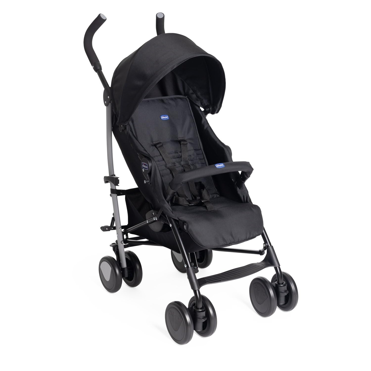 Chicco Echo Lite Poussette Bebé Légère, de 0 Mois à 22 kg, Poussette canne, Dossier inclinable et réglable en 4 positions, Siège Spacieux, Double Frein et Roues Avant Pivotantes, Noir