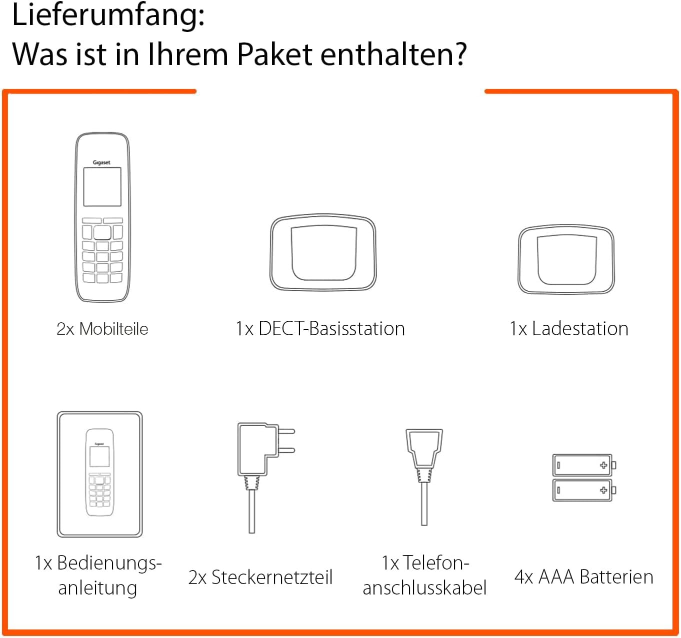 Gigaset Comfort 520A Duo 2 Schnurlose DECT-Telefone mit Anrufbeantworter Freisprechfunktion Anrufschutz Adressbuch 200 Kontakten titan-schwarz Deutsche Version