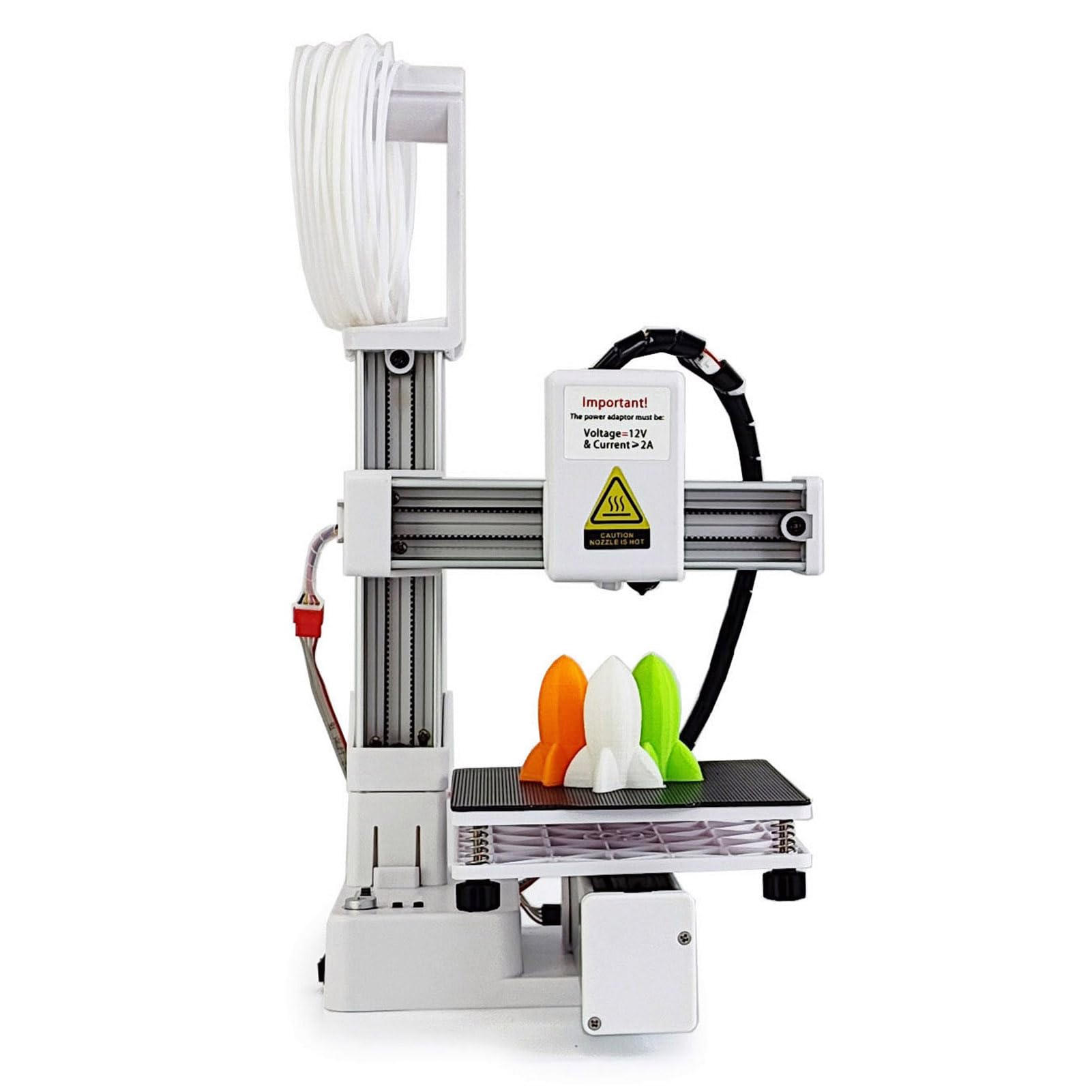 Vielseitiger 3D-Drucker mit Frequenzmultiplex-Technologie, Mini 3D-Druckmaschinen für Anfänger Heimwerker Druckgröße 100x100x100mm, Unterstützt PLA TPU 1.75mm Filament (Weiß)