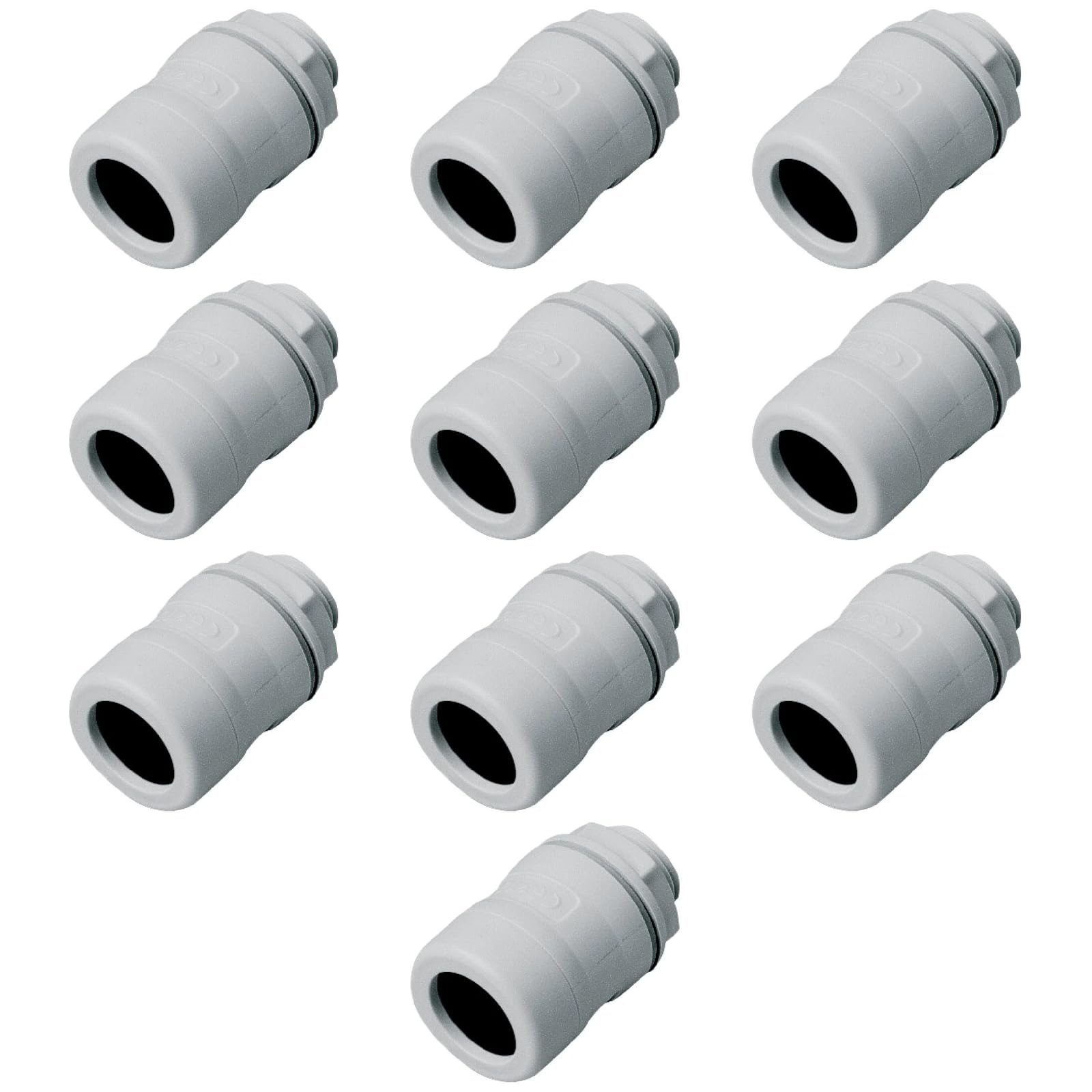 Confezione da 10 Raccordi giunti per collegamento tubo rigido alla scatola cassetta di derivazione, diametro 40 mm, lunghezza 64mm, IP67 impermeabile per esterno, PVC, impianto elettrico fuori muro