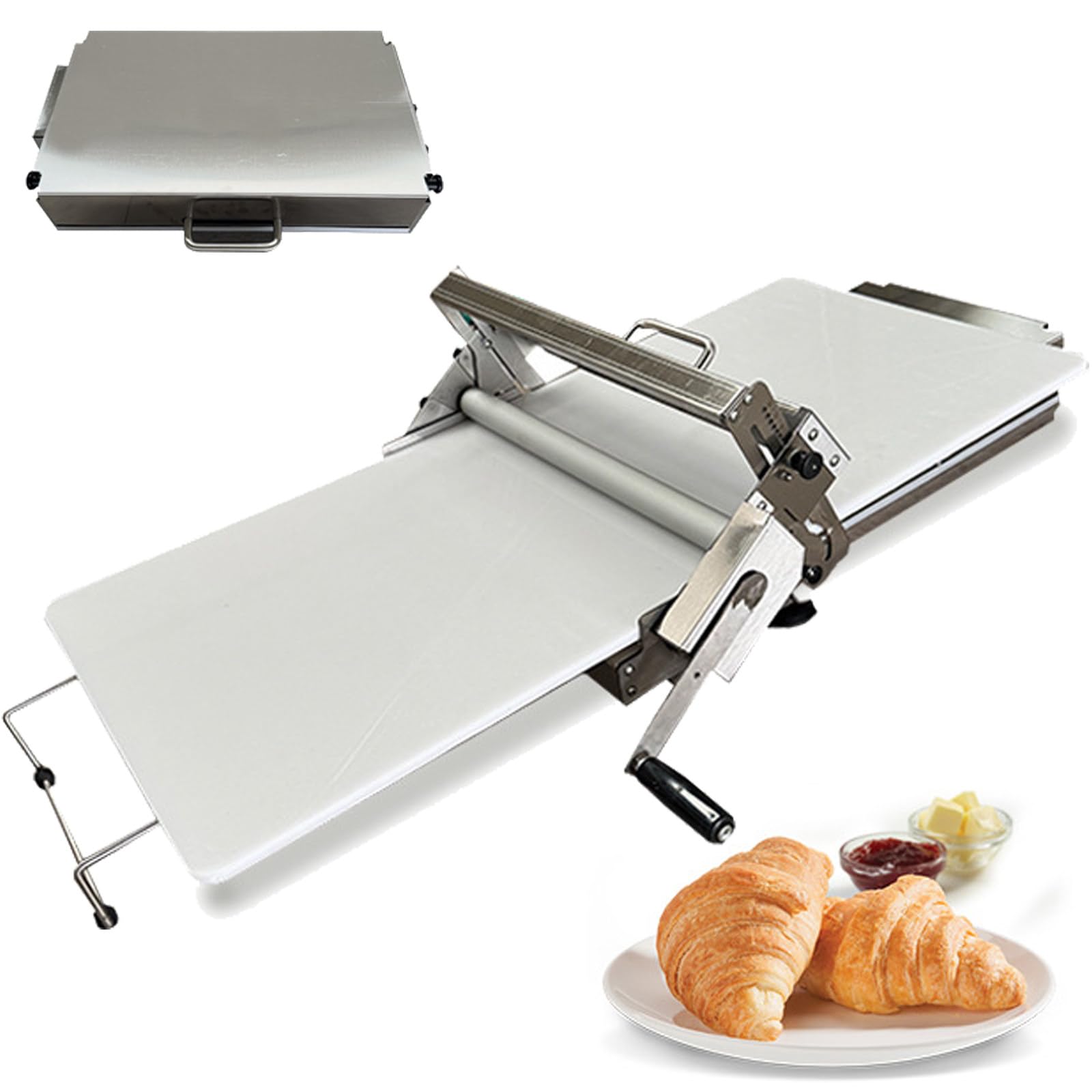 Macchina per Stendere L'Impasto, Laminatrice Manuale Portatile, Spessore Regolabile per Croissant E Pasticcini, Struttura in Acciaio Inossidabile.,Model400