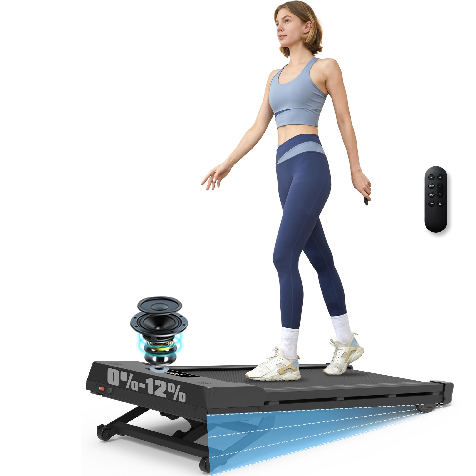 PACEROCKER Walking Pad Treadmill 450 lb Capacity with Auto Incline