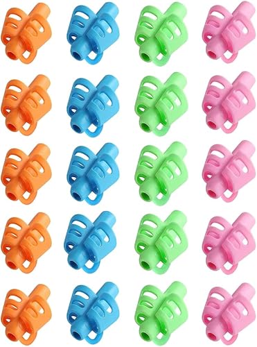 JustBlanks 20 empuñaduras para lápices para escritura a mano para niños, soportes para lápices para niños, herramientas de escritura, herramientas