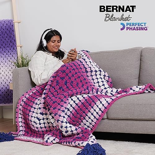 Bernat 16124343007P02 Blanket Perfect Phasing Dark Orchid Cake Yarn thumb #8