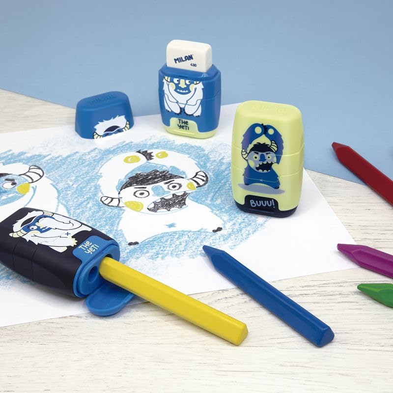 Milan Gumki do ścierania z temperówką Compact The Yeti