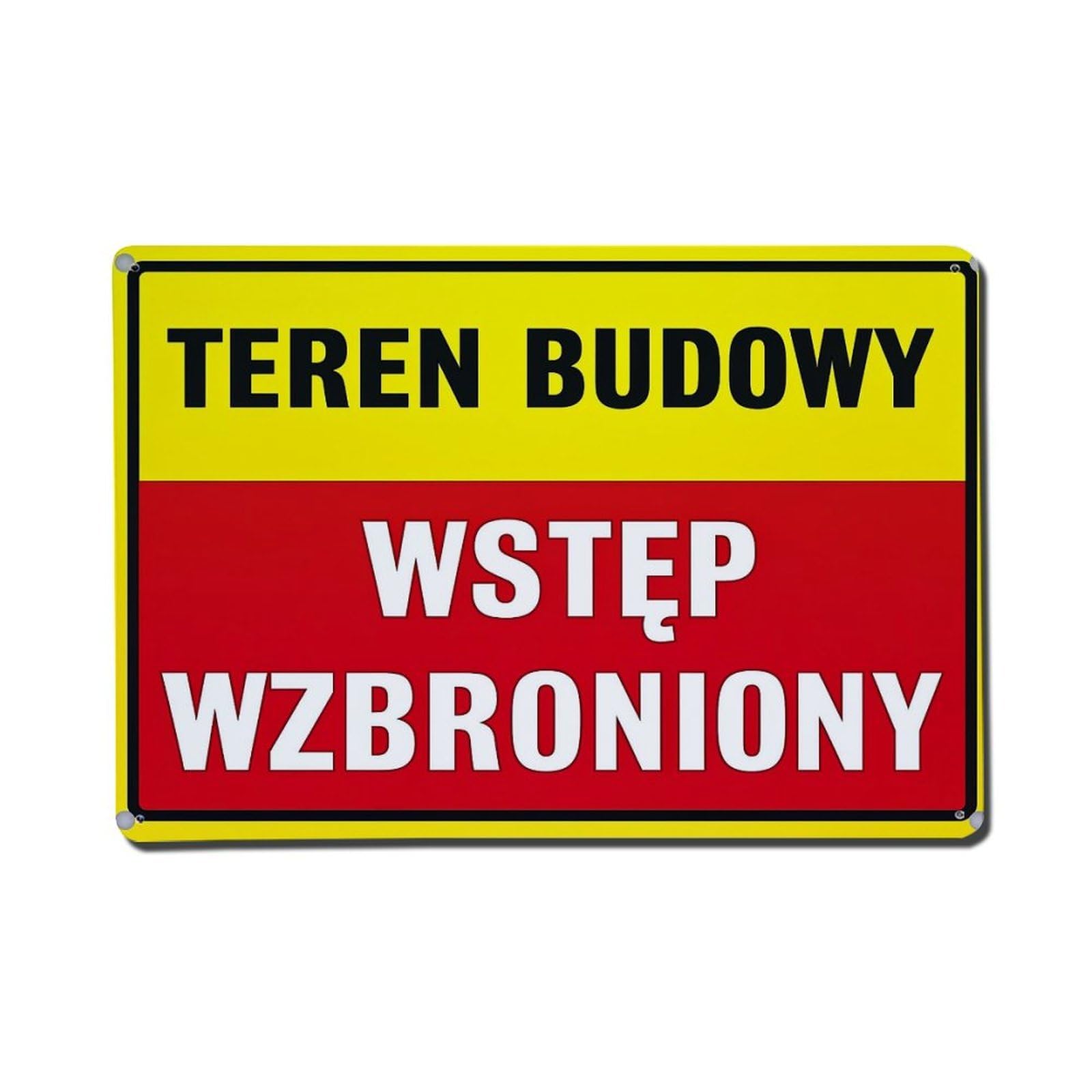 Construction Site Entrance Prohibited Metal Tin Sign Plaque
