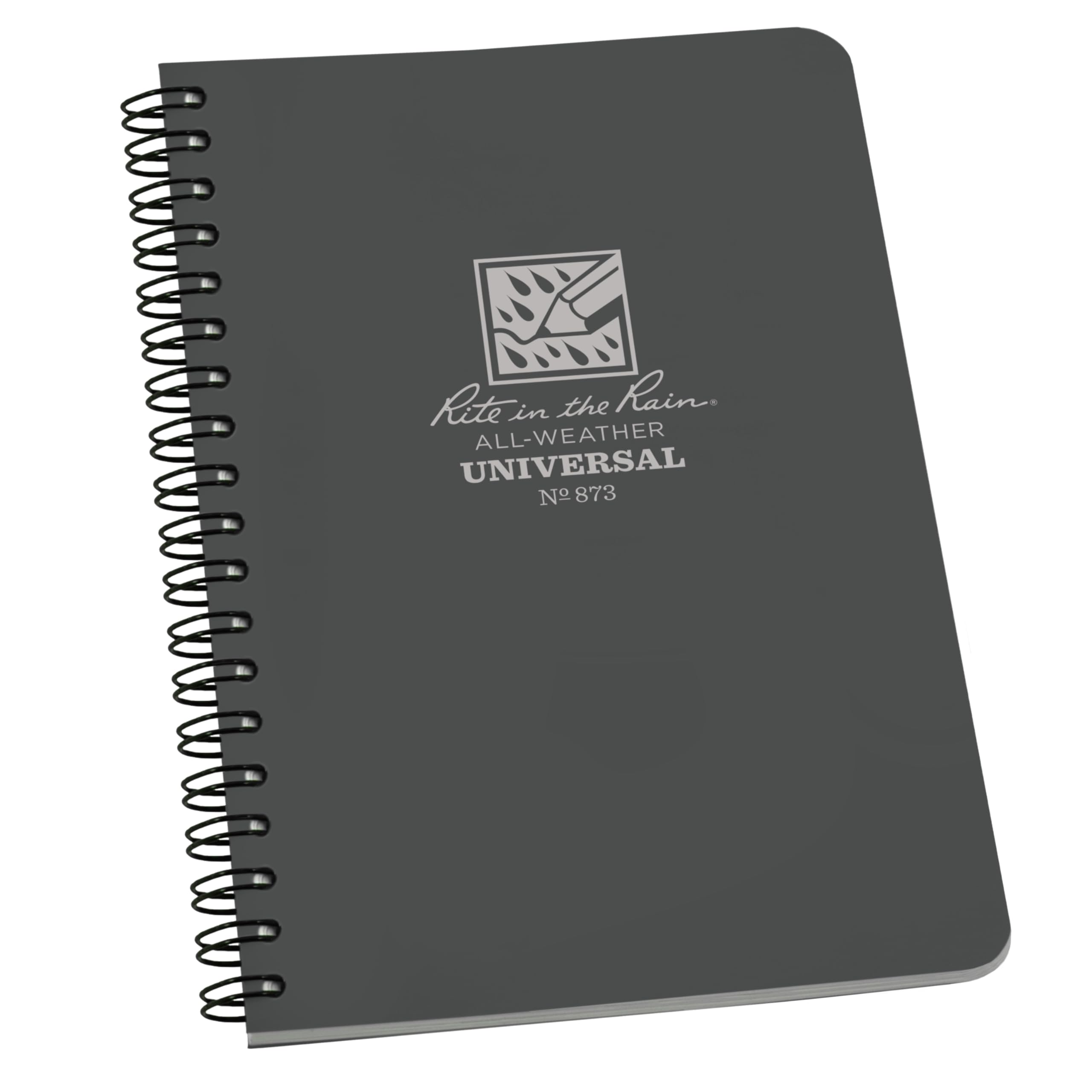 Rite in the Rain Weatherproof Side Spiral Notebook, 4.625" x 7", Gray Cover, Universal Pattern (No. 873)