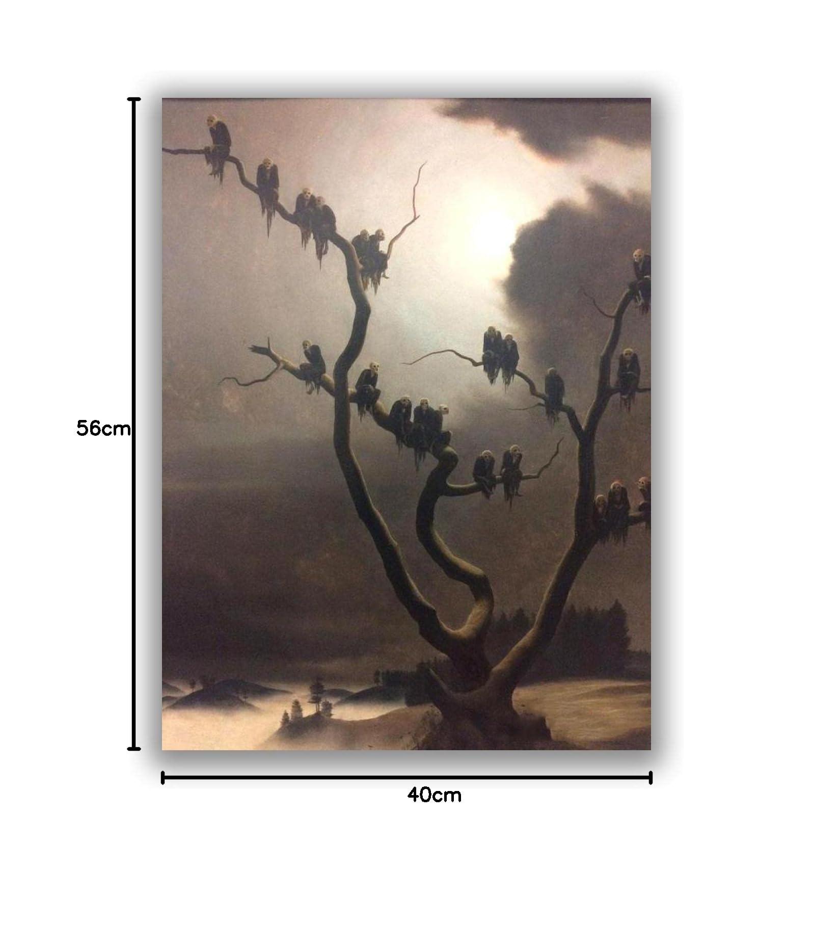 Geister auf einem Baum von Franz Sedlacek-Berühmte Wandkunstdrucke Druck auf Leinwand Poster ölgemälde Leinwandbilder für Wohnzimmer 40x56cm Rahmenlos