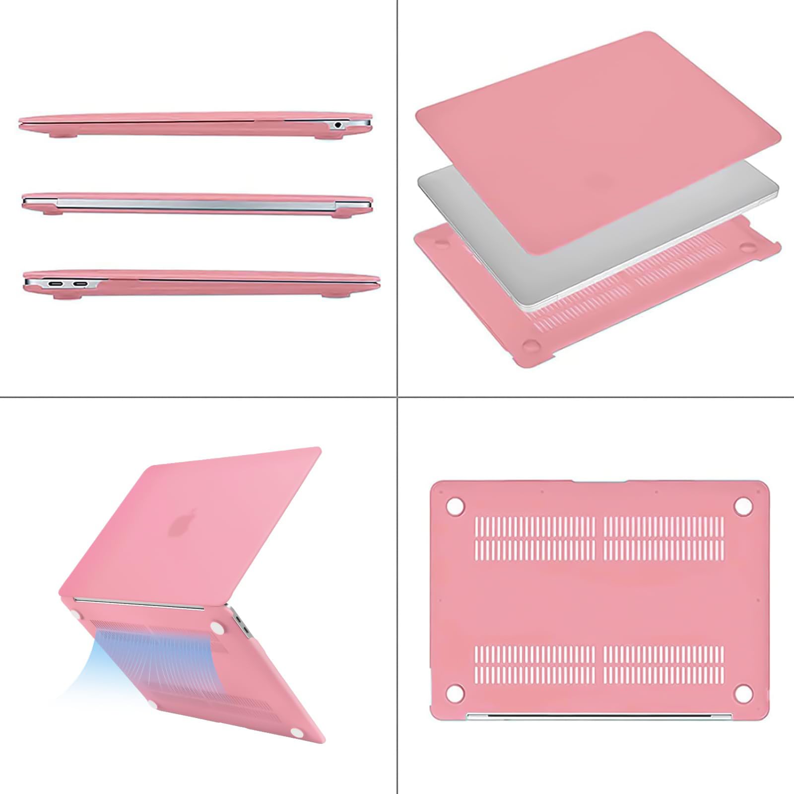 Dl3 Mobilak Compatible with MacBook Pro 16 inch Case 2023 2022 2021 Release M3 A2991 M2 A2780 M1 A2485 Pro Max Liquid Retina XDR Display Touch ID, Protective Plastic Hard Shell Cover Case (Pink)