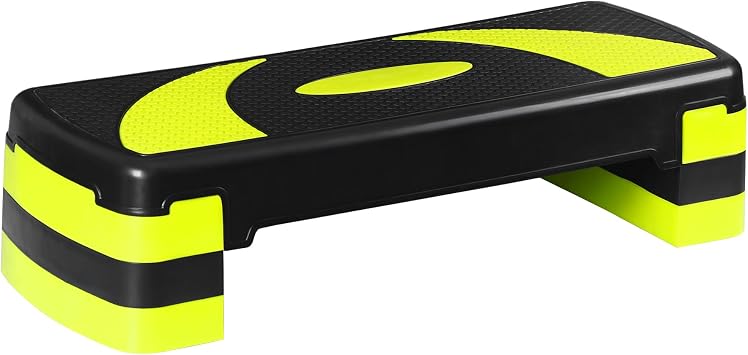 JungleA 31" Aerobic Step Platform, 3 Levels Adjustable Height Steppers for Exercise at Home Gym, Cardio Workout Step Exercise Platform Bench, Non Slip Fitness Stepper Up Box with 4 Stackable Risers