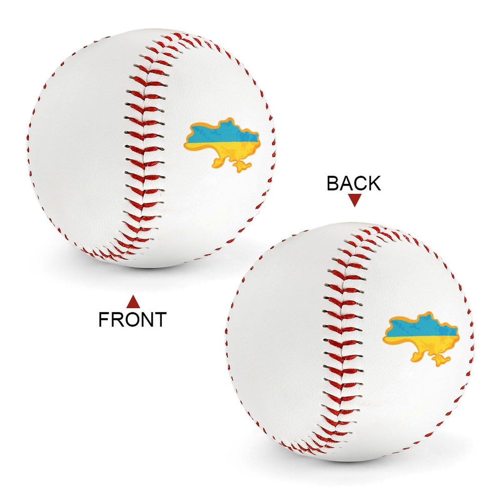 Ukrainian Flag Map Personalized Baseball Practice Baseballs for Recreational Hitting Training Baseballs Memorial Gift
