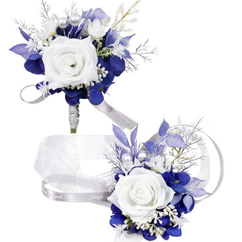 Amazon.com: MAFELOE Wrist Corsage and Boutonniere Set for Prom Homecoming  Wedding Party Celebration Artificial Flowers Accessories Suit Decor 2  Pieces