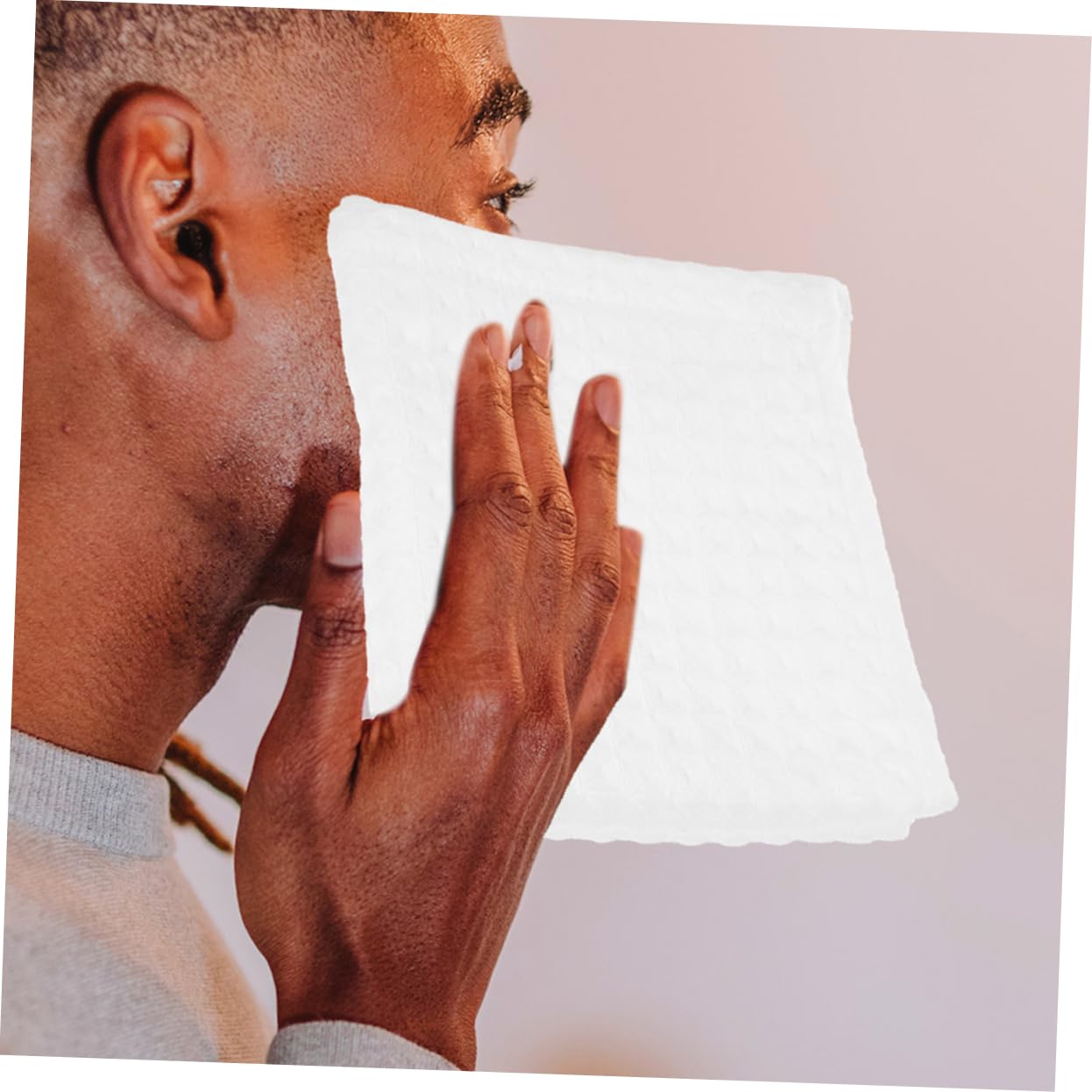 12piezas Toallas De Algodón Absorbentes para Rostro De Paños Faciales Cuadrados Desmaquillado y Limpieza Diaria