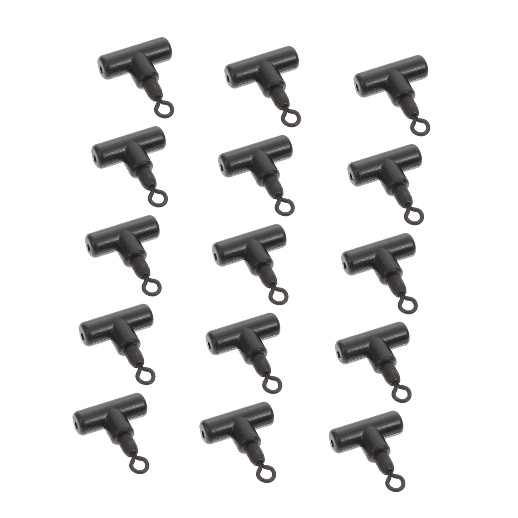 ibasenice 15pcs Fishing Connector Solid Hooks for Fishing Swivels Rig Fishing Line Fishing Tackle Fishing Swivel Connector Strong Pulling Ring Connector Alloy Copper Black
