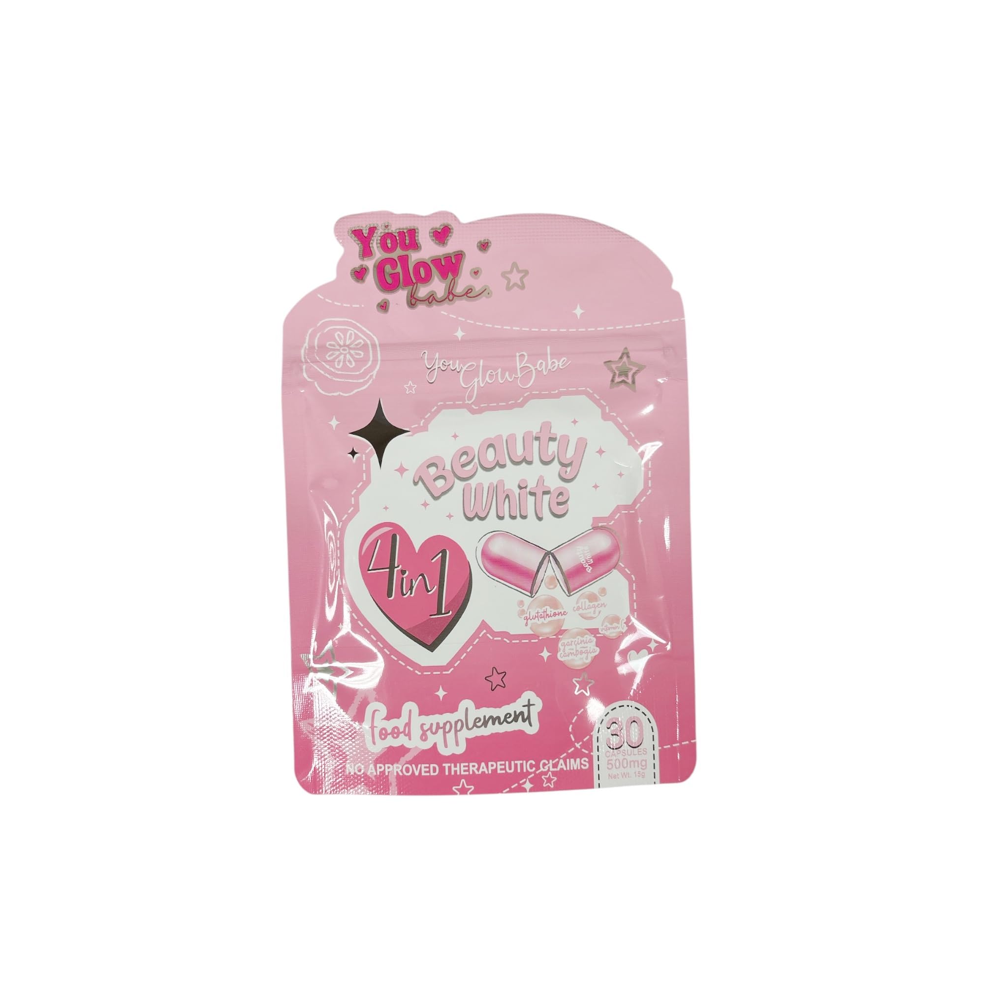 You Glow Babe Beauty White 4 in 1 Glutathione Capsules, 30 Count