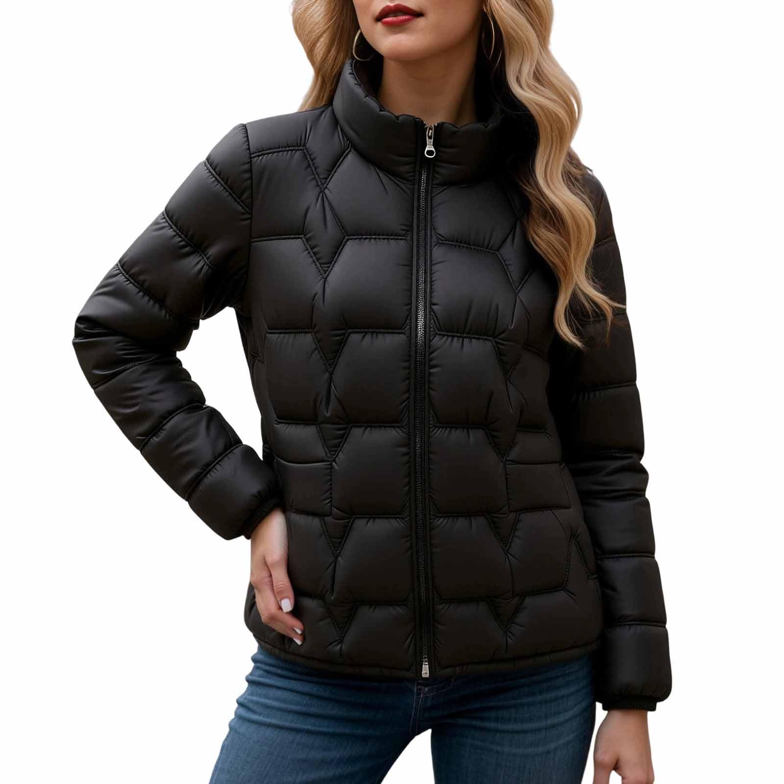 Chaqueta Mujer Abrigo Entretiempo Invierno Cazadora Plumiferos，Chaqueta acolchada corta con cremallera ligera cálida y aislante ideal para climas fríos en mujer