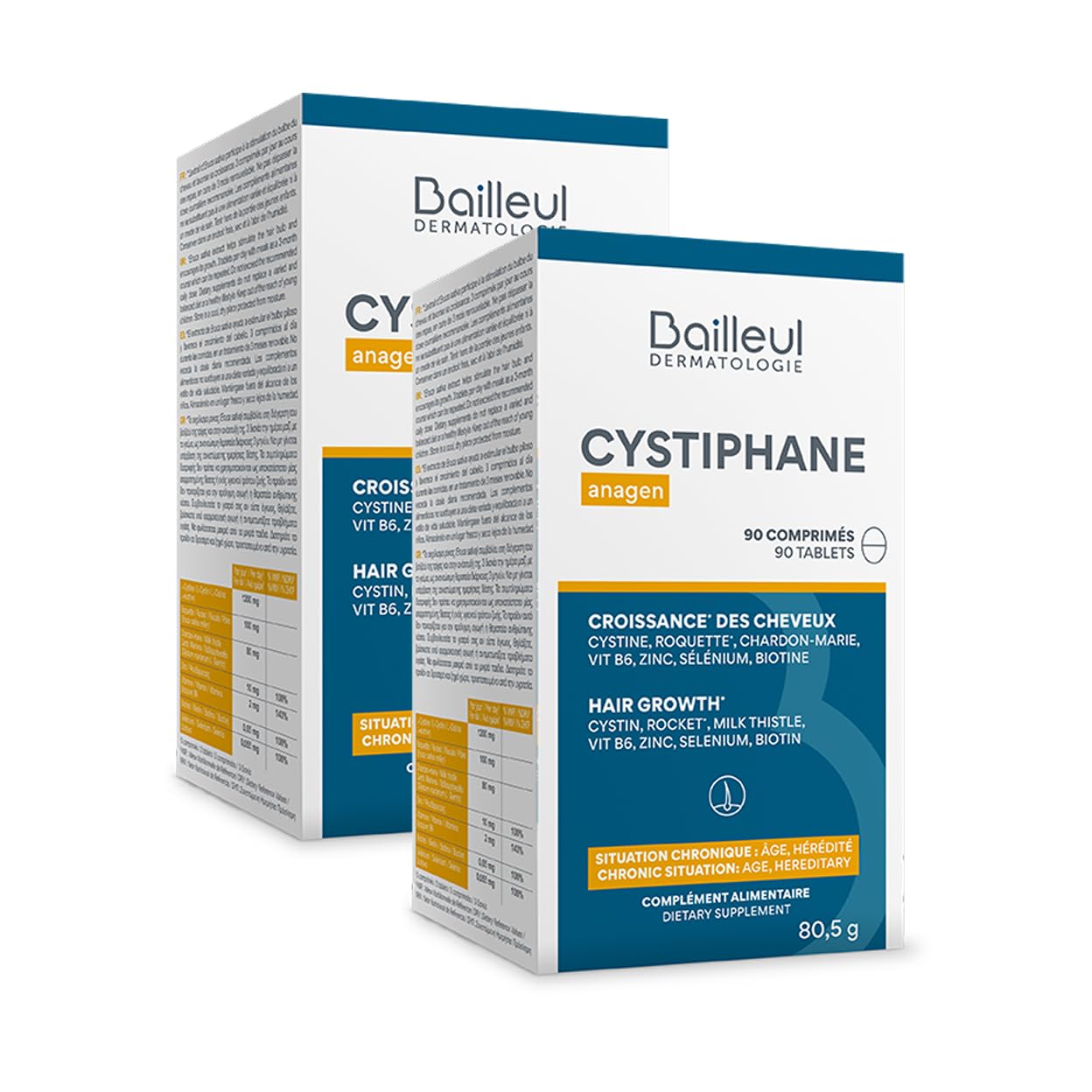 Chute de cheveux chroniques : solution Cystiphane Anagen Bailleul 90 cp - 14