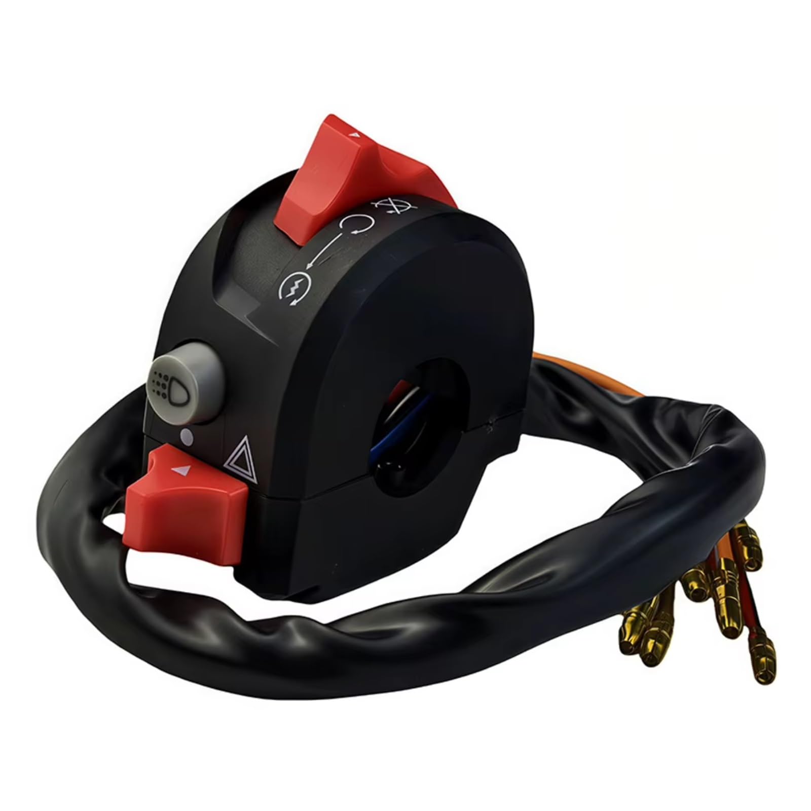 Interruptor señal moto Mando De Interruptores Para Manillar De Motocicleta Conjunto Universal Para El Lado Derecho Con Claxon Arranque/parada Del Motor E Intermitentes