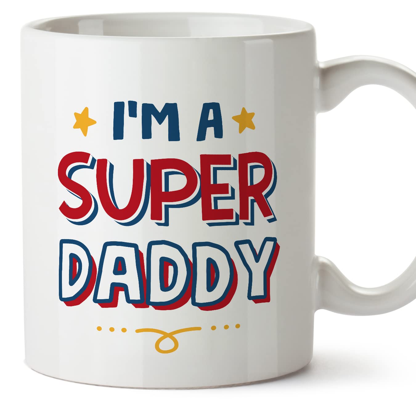 MUGFFINS Daddy Mug - in English - I'm Super - Funny Gift - Ceramic 11oz Mug