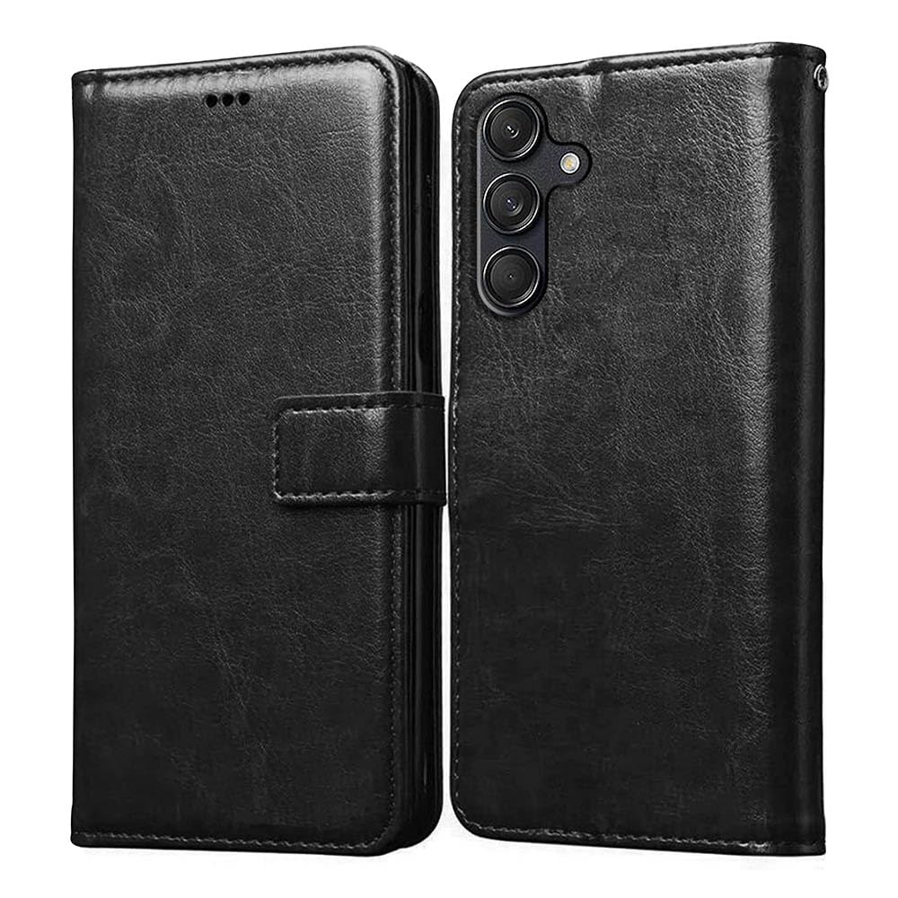 amazon basics Flip Leather Mobile Cover (Soft & Flexible Back case) for Samsung Galaxy M55 5G / M55s 5G / F55 5G(Black) (B0D11TPL6S) Amazon Price History, Amazon Price Tracker