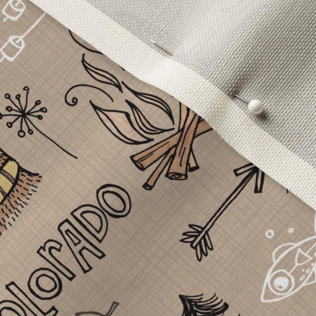 Spoonflower Fabric - Colorado Brown Bear Nature Fish Bird Mountains Printed on Upholstery Velvet Fabric Fat Quarter - Upholstery Home Decor Bottomweight Apparel
