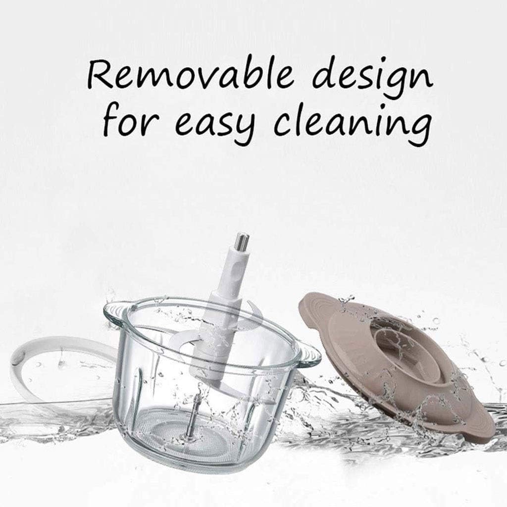 Food Processor, Household Electric Stainless Steel Automatic Meat Grinder, Meat, Vegetable, Fruit and Nut Chopper（219 * 175 * 250MM）(D)