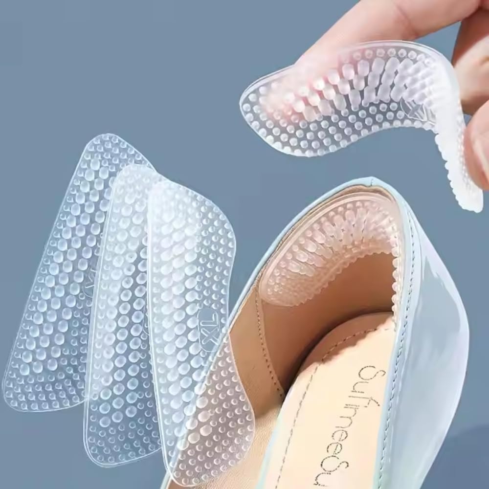 Transparent Silicone Heel Liner Grips for Women & Men | Anti Slip Adhesive Heel Cushion Pads for Loose Shoes | Soft Gel Heel Inserts for Comfort and Daily Wear | 1 Pair-picture-29