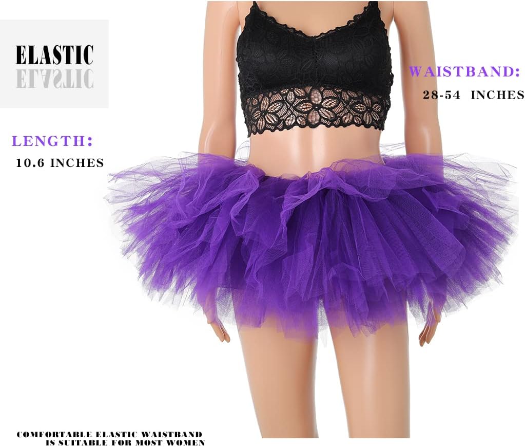 Adult Tutu Skirt Classic Elastic Tulle Dance Skirts Layered Ballet Skirt Fluffy Belly Tutus for Festival Costume Party - Image 2