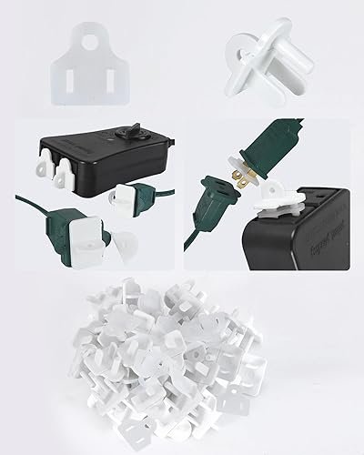 Juego de 50 fundas de toma de corriente impermeables para exteriores y juntas resistentes a la intemperie, cubierta de cable de extensión resistente