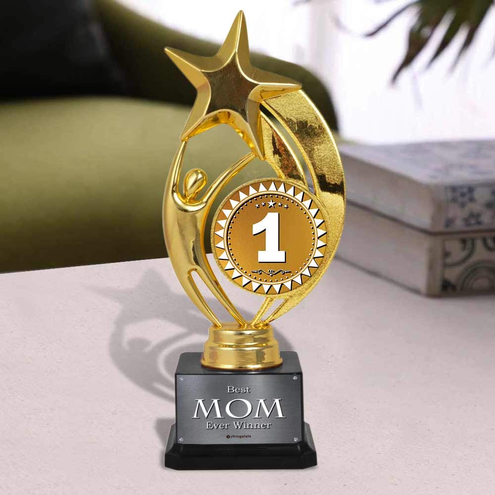 Jhingalala Best Mom Ever Printed Golden Alloy Award Trophy for Mom | Gift for Mother, Gift for Mom, Birthday Gift for Mom, Trophy for Best Mom, Gift for Mothers Day (10 x 7 x 25 cm) (B091CTBNG8) Amazon Price History, Amazon Price Tracker
