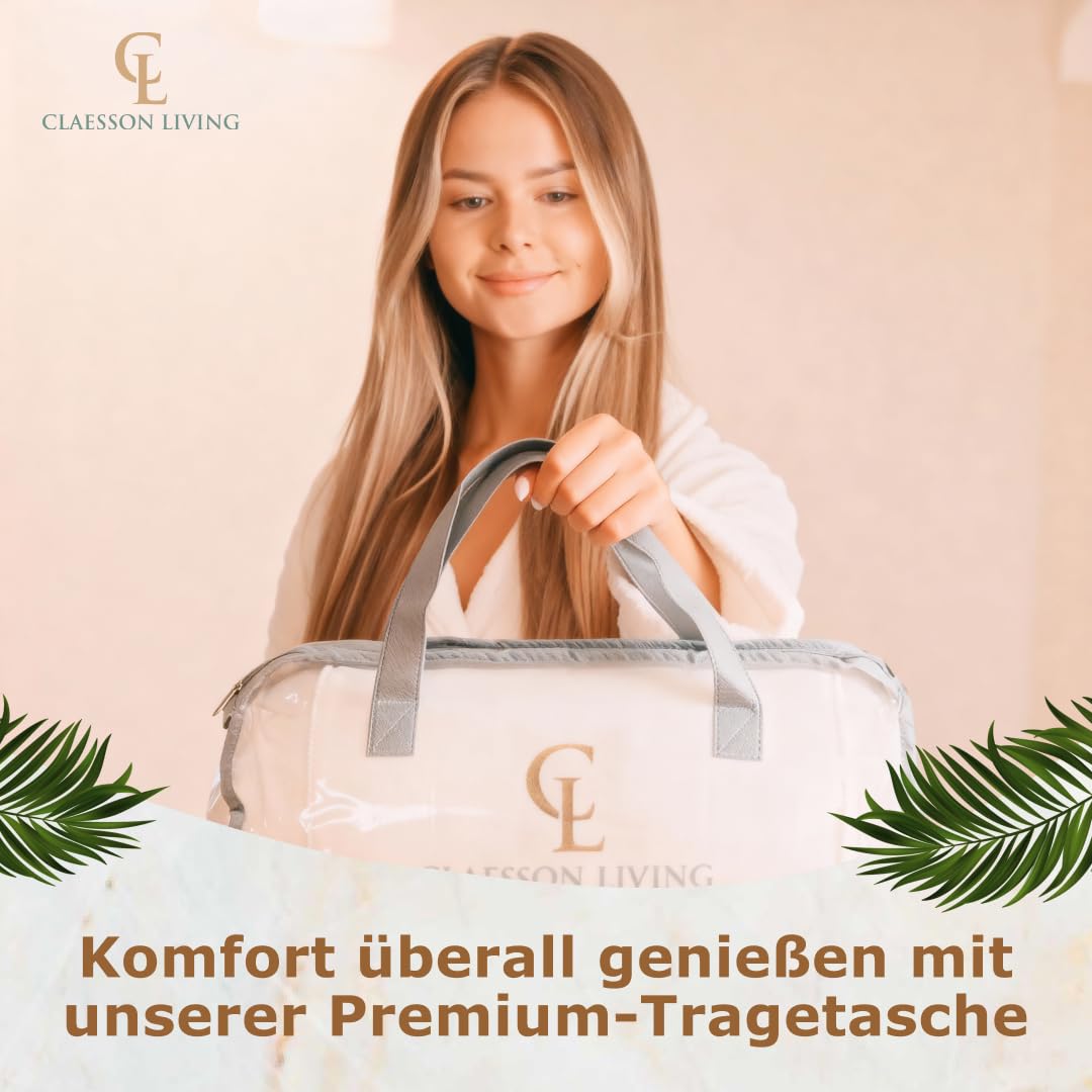 Badewannenkissen Ganzkörper Badekissen (126x41cm) - Badewannenmatte mit Kopfstütze (13cm) unterstützt Nacken, Rücken und Beine - Mit Wasch- und Reisebeutel und einem Hängehaken für Trocknen - Weiß