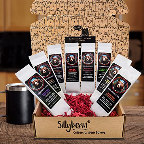 Sillybean-Best-Papa-Bear-Moma-Bear-Ground-Coffee-Lover-Sampler-Gift-Box-8-Delicious-Fresh-Roasted-Coffees-with-Fun-Bear-Themed-Flavors-and-Beary-Funny-Labels-Ready-to-Give-or-Send