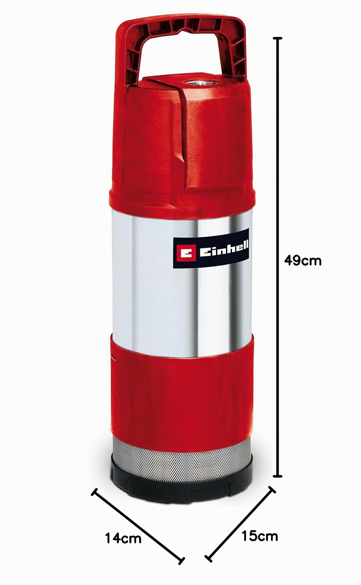Einhell GE-PP 1100 N-A Pompa di profondità (1100 W, portata max 6000 L/h, prevalenza 45 m, immersione max 12 m, 4 giranti, filtro in acciaio)