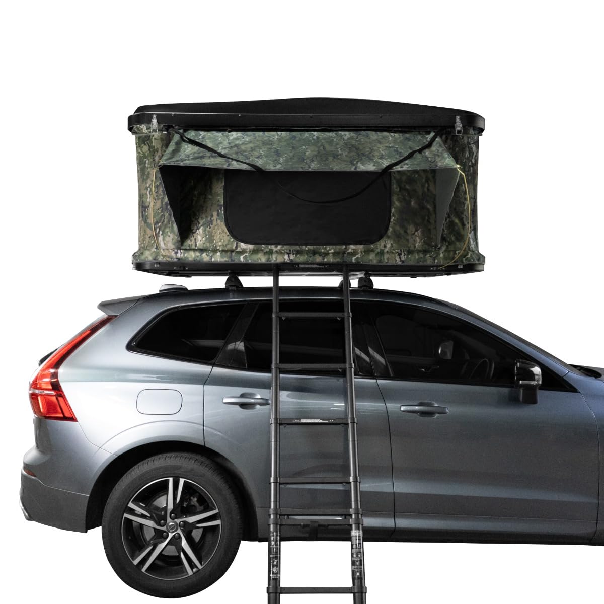 Hartschalen Autodachzelt Dachzelt Box für 2-3 Personen ABS 3-15 Sek. Pop-Up 3000mm Wasserdicht Auto PKW Outdoor Camping Leiter 5,5cm Matratze Stiefeltaschen GRATIS Netz & Solar Taschenlampe
