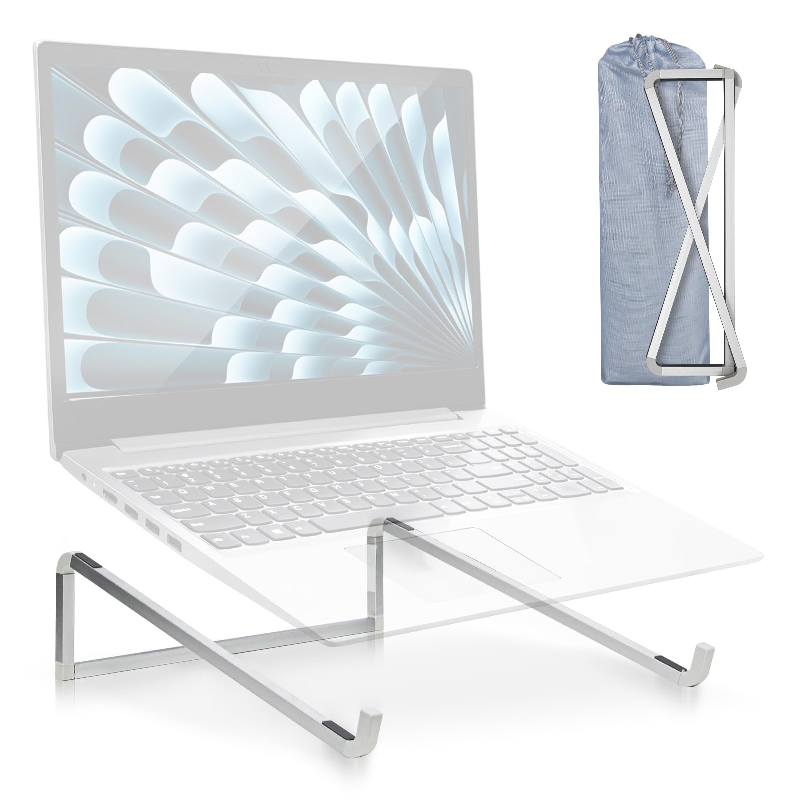 TENOC Foldable Laptop Stand for Desk Universal Laptop Riser Ventilated Holder Mount Compatible with MacBook Notebook ASUS Acer