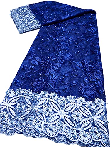 Tissu africain tulle broderie luxe en dentelle perles strass couture robe soirée