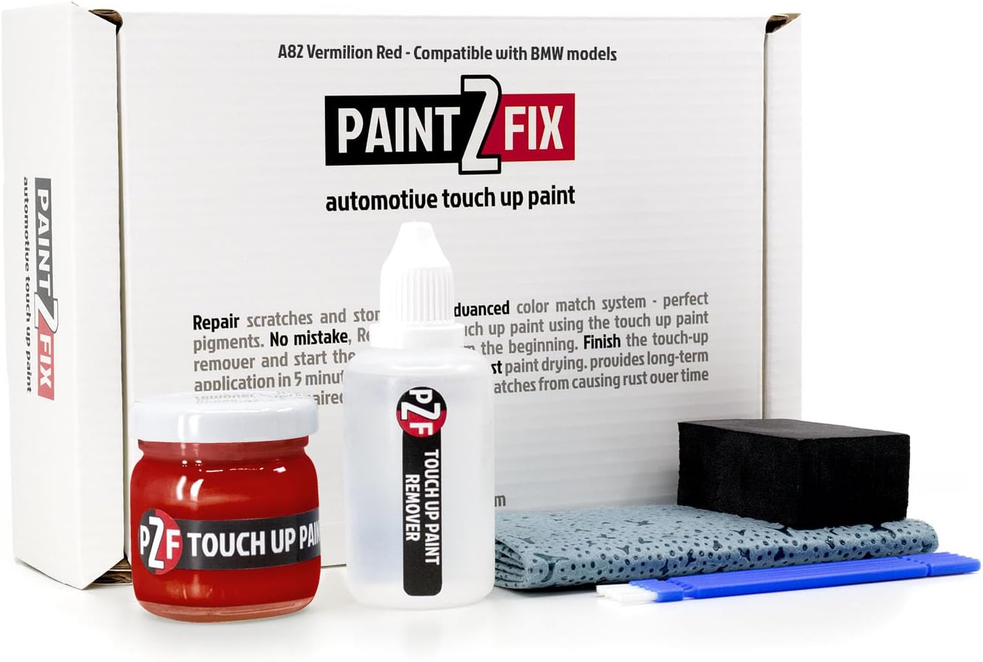 A82 Vermilion Red | Vermilionrot Touch-Up Paint & Scratch Repair Kit for BMW Models - 2.53 fl oz (75 ml)