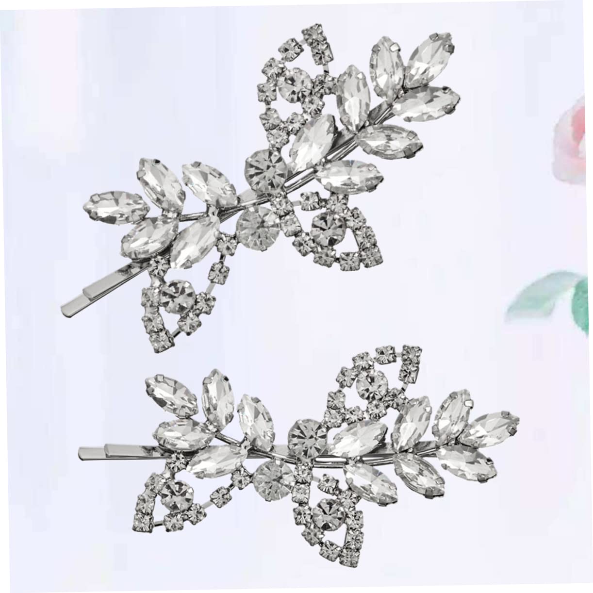 Didiseaon Juego De 3 Horquillas Con Diamantes De Imitación Para Boda Con Flores De Cristal Para Novia Decoración Para El Cabello 2 Unidades X 3