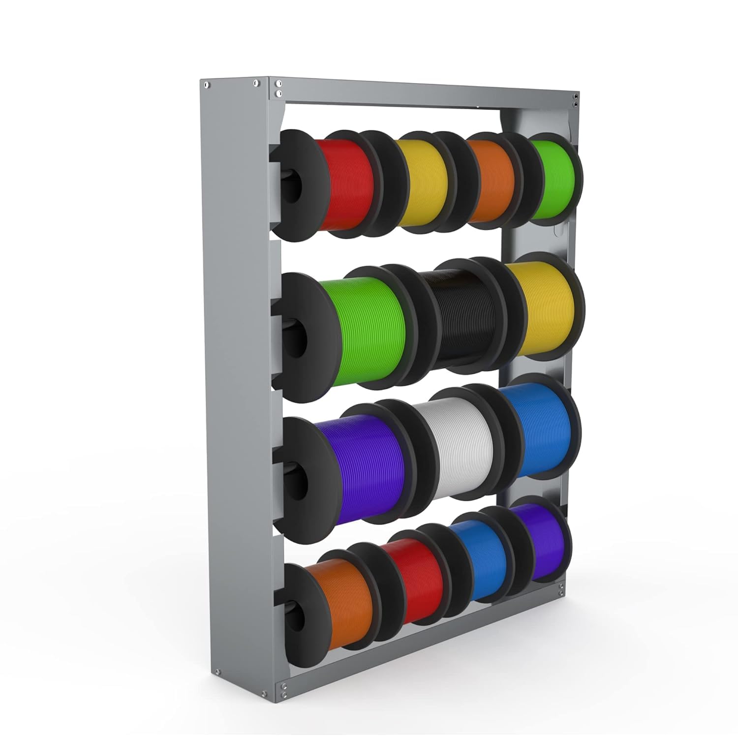 Wire Spool Rack,Wall Mounted Cold-Rolled Steel Wire/Cable Dispenser with 4 Adjustable Rods Heavy Duty Spool Storage Rack Wire Holder for Electrical Industrial Retail Use (C)