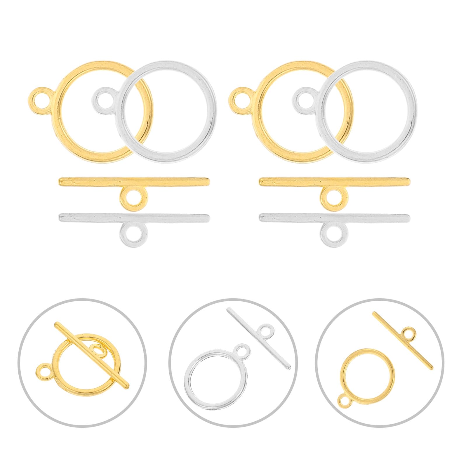 SHINEOFI 360 Set Chiudibijoux in per Braccialetti e Collane Chiusure Aperte Facili da Installare per Creazioni Te Accessori Leggeri con Superficie Liscia per Gioielli Personalizzati