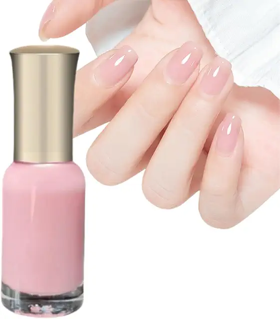 Jelly Pink Nail Polish - Translucent Nude Hue, Quick-Dry & Long-Lasting Gel Formula